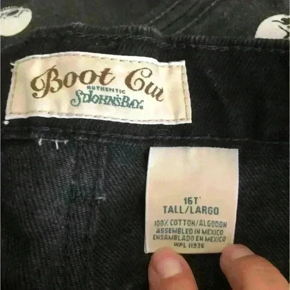 Vtg St John's Bay Black Boot Cut Jeans Women 16 Tall - Picture 9 of 14